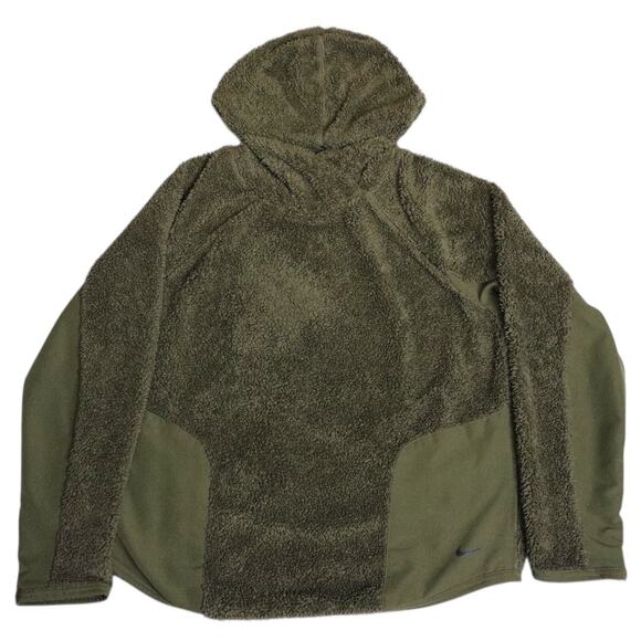 Nike Fleece Hoodie Olive Green Full Zip Soft Cozy Warm Jacket Mens Medium - Picture 1 of 12